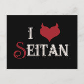 I "heart" Seitan veganes Design Postkarte (Vorderseite)