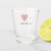 I (Heart Shaped Albanian Flag) Your Text Schnapsglas (Rückseite)