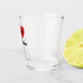 I (Heart Shaped Albanian Flag) Your Text Schnapsglas (Rechts)
