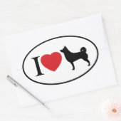 I Heart Shiba Inu - Oval Sticker (Umschlag)