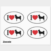 I Heart Shiba Inu - Oval Sticker (Blatt)