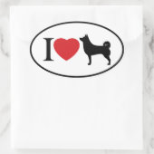 I Heart Shiba Inu - Oval Sticker (Tasche)