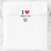 I "Heart" Smelly Cat Runder Aufkleber (Tasche)