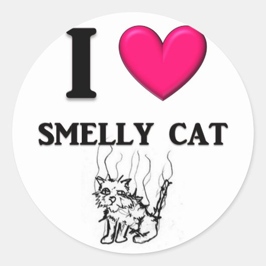 I "Heart" Smelly Cat Runder Aufkleber (Vorderseite)