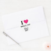 I "Heart" Smelly Cat Runder Aufkleber (Umschlag)