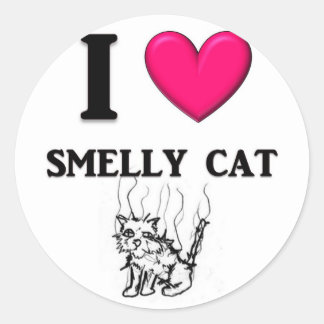 I "Heart" Smelly Cat Runder Aufkleber