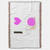 I heart Snails - Pink Decke (Vorderseite Vertikal)