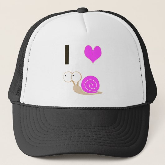 I heart Snails - Pink Truckerkappe (Vorderseite)