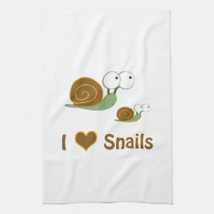 I Heart Snails - zwei niedliche Schnecken Küchentuch