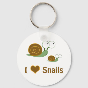 I Heart Snails - zwei niedliche Schnecken Schlüsselanhänger