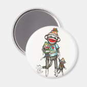 I Heart Sock Affen Magnet (Vorderseite/Rückseite)