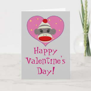 I Heart Sock Monkey Card Feiertagskarte