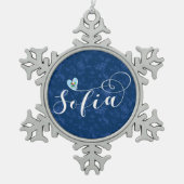 I Heart Sofia Flag, Bulgarien Schneeflocken Zinn-Ornament (Vorderseite)