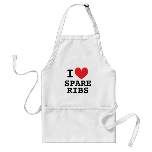 I heart spare ribs BBQ apron for grillmaster chef Schürze (Vorne)