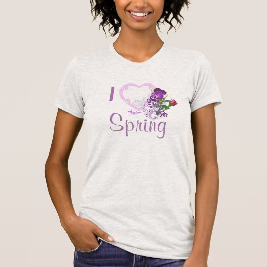 I Heart Spring Fine Jersey Ash Gray T - Shirt (Vorderseite)