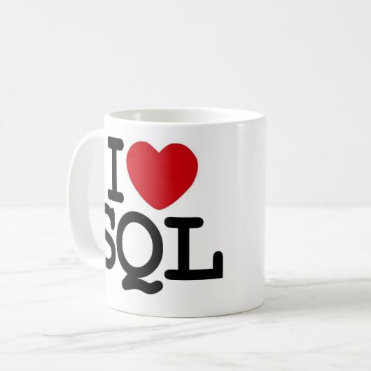 I_heart_SQL Kaffeetasse (Vorderseite Links)