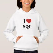 I HEART SQL Kids Hoodie (Vorderseite)