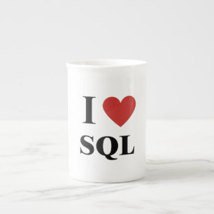 I Heart SQL Porzellantasse