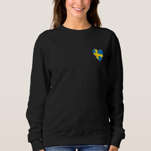 I Heart Sweden Fun Swedish Flag Heart Sweatshirt (Vorderseite)