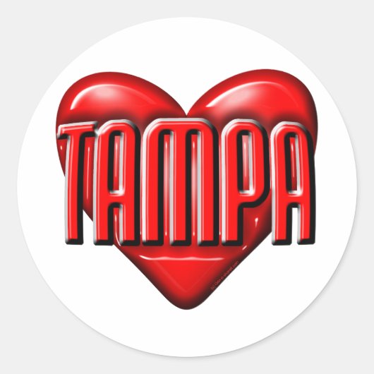 I Heart Tampa Runder Aufkleber (Vorderseite)