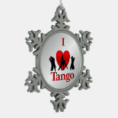 I Heart Tango Tanz Pewter Snowflake Ornament (Links)