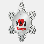 I Heart Tango Tanz Pewter Snowflake Ornament (Rechts)