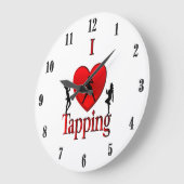 I Heart Tap Dance Große Wanduhr (Winkel)