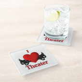 I Heart Theater Glasuntersetzer (Schrägansicht)