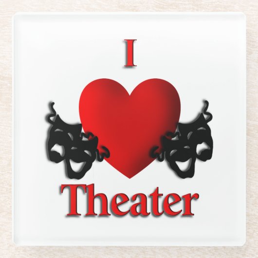 I Heart Theater Glasuntersetzer (Vorderseite)