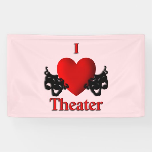 I Heart Theater Pink Banner (Horizontal)
