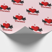 I Heart Theater Pink Geschenkpapier (Ecke)
