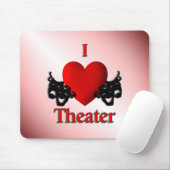 I Heart Theater Pink Mousepad (Mit Mouse)