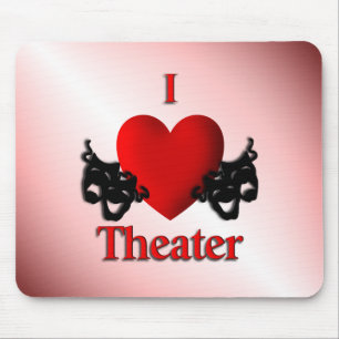 I Heart Theater Pink Mousepad