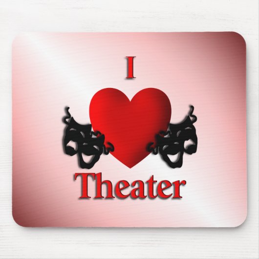 I Heart Theater Pink Mousepad (Vorne)