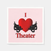 I Heart Theater Pink Serviette (Vorderseite)