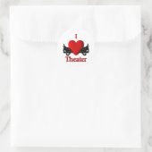 I Heart Theater Runder Aufkleber (Tasche)