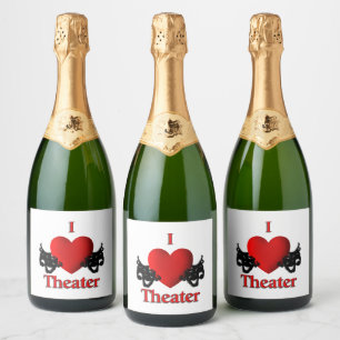 I Heart Theater Schaumweinetikett