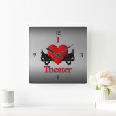 I Heart Theater Wall Clock Quadratische Wanduhr (Zuhause)