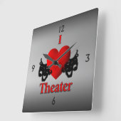 I Heart Theater Wall Clock Quadratische Wanduhr (Winkel)