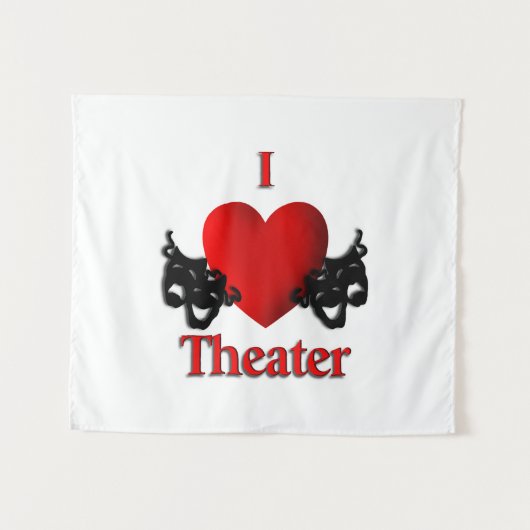 I Heart Theater Wandteppich (Vorderseite (Horizontal))