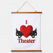 I Heart Theater Wandteppich Mit Holzrahmen (Vorderseite)