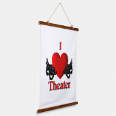 I Heart Theater Wandteppich Mit Holzrahmen (Gewinkelt)