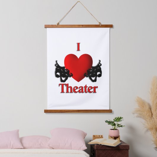 I Heart Theater Wandteppich Mit Holzrahmen (Schlafzimmer)
