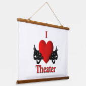 I Heart Theater Wandteppich Mit Holzrahmen (Gewinkelt)