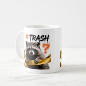 I Heart Trash Cute Raccoon Design Kaffeetasse (Vorderseite Links)