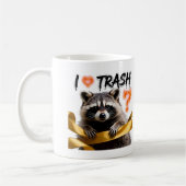 I Heart Trash Cute Raccoon Design Kaffeetasse (Links)