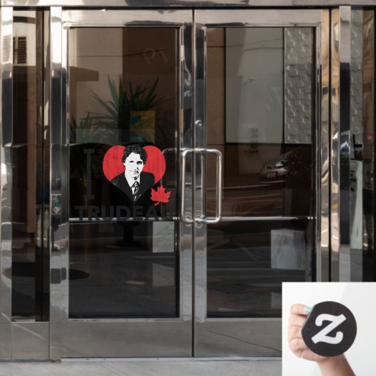 I Heart Trudeau Fensteraufkleber (Büro Tür)
