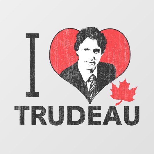 I Heart Trudeau Fensteraufkleber (Blatt)