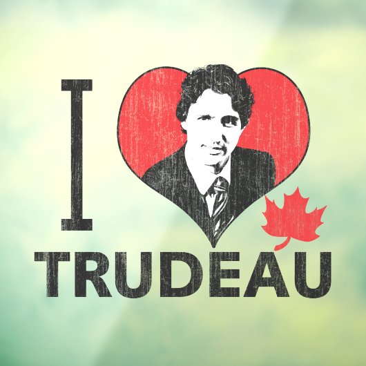 I Heart Trudeau Fensteraufkleber (Blatt 3)