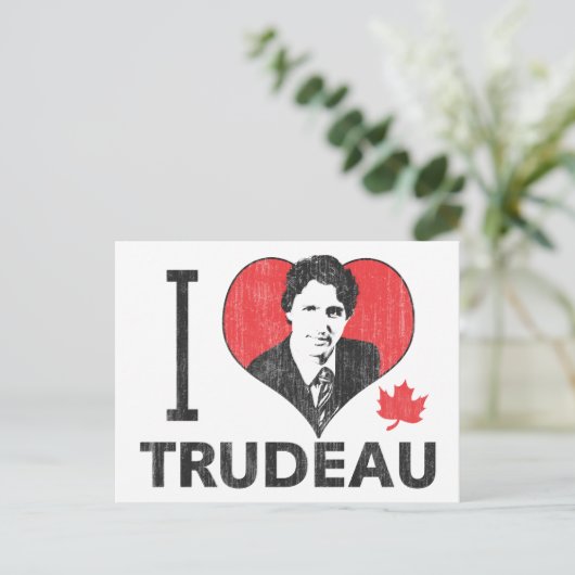I Heart Trudeau Postkarte (Stehend Vorderseite)